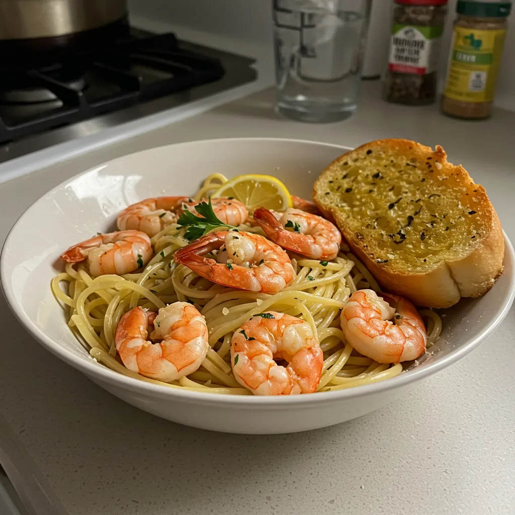 Shrimp Scampi Bowls with Garlic Bread: Ultimate Coastal Dining Perfection - secondary view
